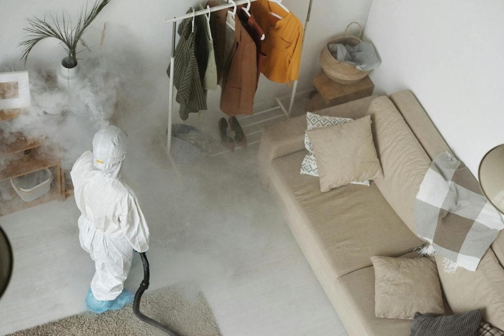 Pest control professional applying targeted treatment